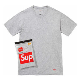 Supreme: Серая футболка  Hanes