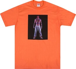 Supreme: Оранжевая футболка  Tupac Hologram