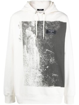 Balmain: Белая толстовка 