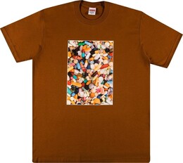 Supreme: Коричневая футболка  Pills