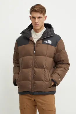The North Face: Коричневый пуховик 