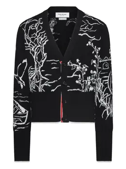 Thom Browne: Чёрный кардиган 
