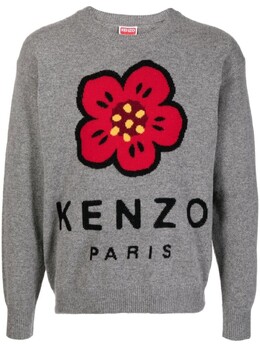 Kenzo: Свитер с цветочным принтом 