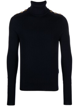 Balmain: Синий свитер 