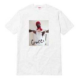 Supreme: Белая футболка  Gucci Mane
