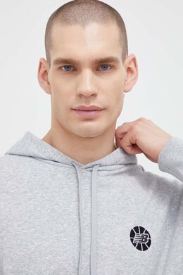 New Balance: Серая толстовка 