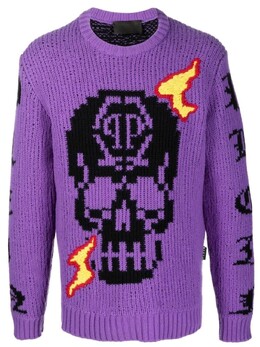 Philipp Plein: Свитер  Skull с вышивкой