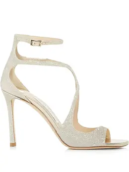 Jimmy Choo: Серебристые сандалии 