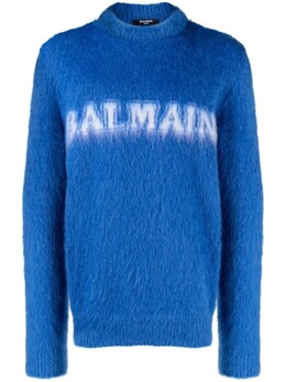 Balmain: Синий свитер 