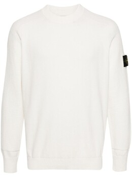 Stone Island: Белый свитер  Compass