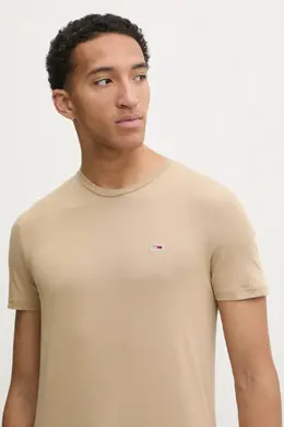 Tommy Jeans: Бежевая футболка 