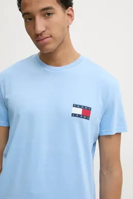 Tommy Jeans: Синяя футболка 