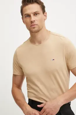 Tommy Jeans: Коричневая футболка 