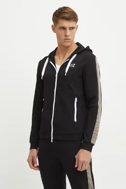 EA7 Emporio Armani: Чёрная толстовка 