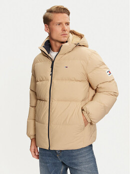 Tommy Jeans: Бежевый пуховик 