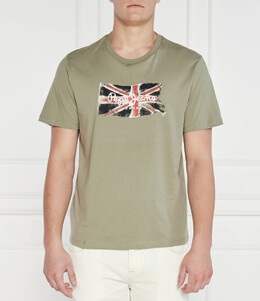Pepe Jeans London: Зелёная футболка 