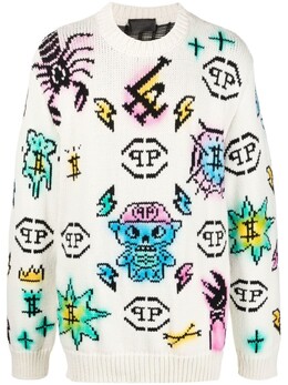 Philipp Plein: Белый свитер  Tattoo