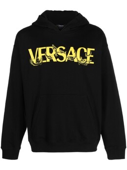 Versace: Чёрная толстовка 