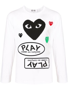 Comme Des Garçons Play: Белая футболка  Play