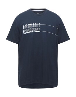 Armani Exchange: Синяя футболка 