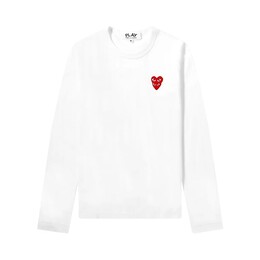 Comme Des Garçons Play: Футболка  Double Heart с длинным рукавом