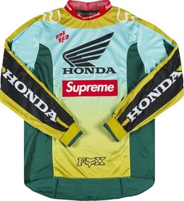 Supreme: Зелёная футболка  Honda Fox Racing