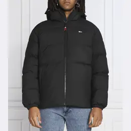 Tommy Hilfiger: Чёрный пуховик  Essential