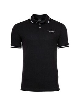 Armani Exchange: Чёрное поло 