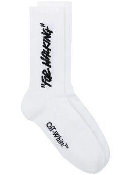 Off-White: Белые носки  For Walking