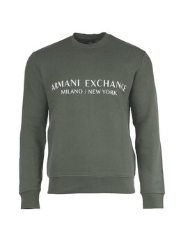 Armani Exchange: Зелёная толстовка 
