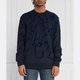 Armani Exchange: Синяя толстовка 