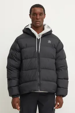 Adidas Originals: Чёрный пуховик 