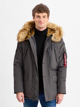 Alpha Industries: Серый пуховик 