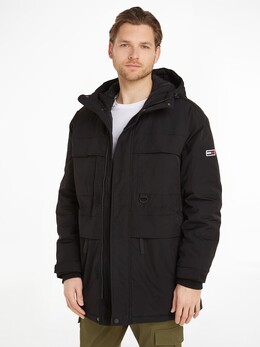 Tommy Hilfiger: Чёрный пуховик 