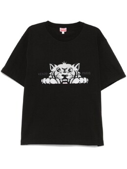 Kenzo: Чёрная футболка  Tiger