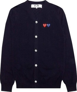 Comme Des Garçons Play: Синий кардиган  Double Heart