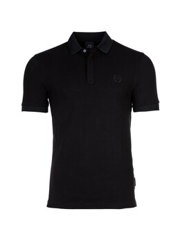 Armani Exchange: Чёрное поло 