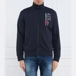 Armani Exchange: Синяя толстовка 
