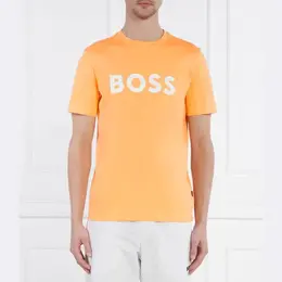 BOSS: Оранжевая футболка 