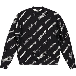 Balenciaga: Чёрный свитшот 