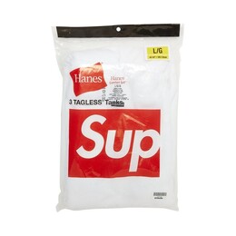 Supreme: Белая футболка  Hanes