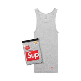 Supreme: Серая футболка  Hanes
