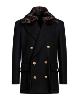 Balmain: Синее пальто 