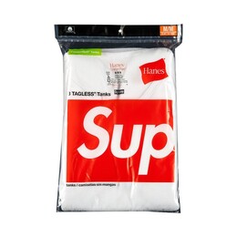 Supreme: Белая футболка  Hanes