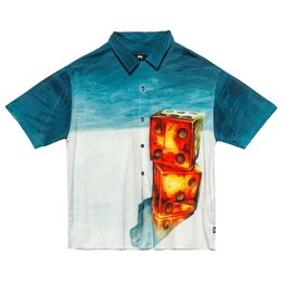 Stussy: Синяя рубашка 