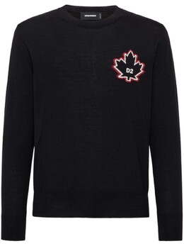 Dsquared2: Чёрный свитер  D2 Leaf