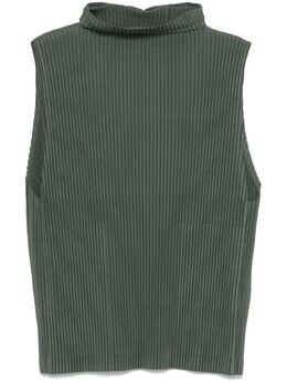 Homme Plissé Issey Miyake: Зелёный жилет 