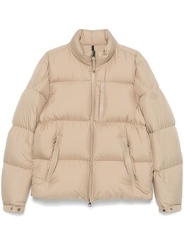 Moncler: Коричневый пуховик 