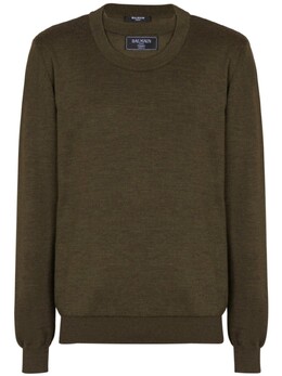 Balmain: Зелёный свитер 