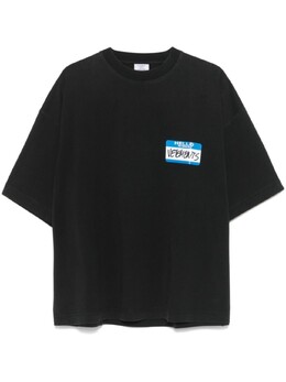 Vetements: Чёрная футболка  Name Tag